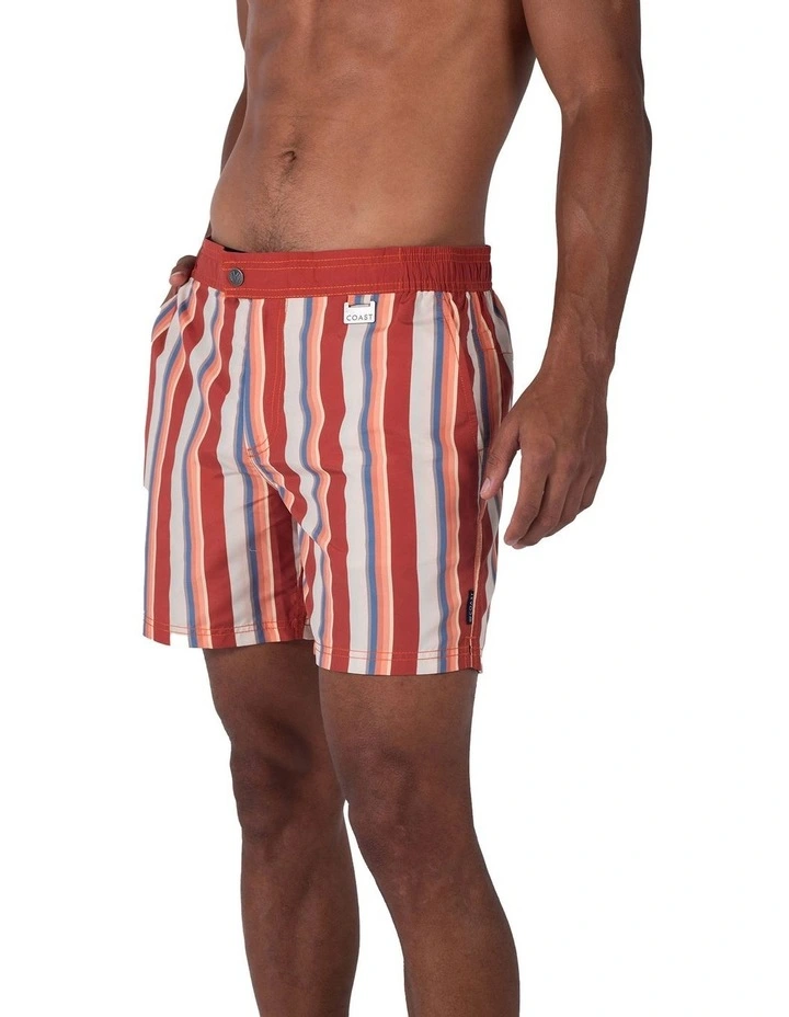 Stripe Swim Shorts in Tabasco