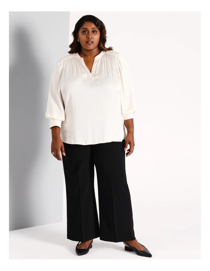 Ava Wide Leg Suit Pant in Black