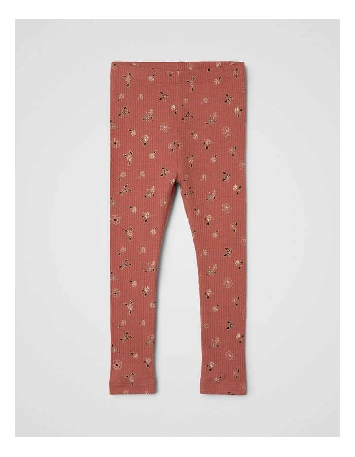 Osana Floral Leggings in Light Mahogany