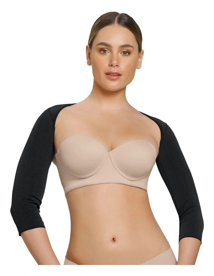 3/4 Length Post Surgery Arm Compression Sleeves in Black