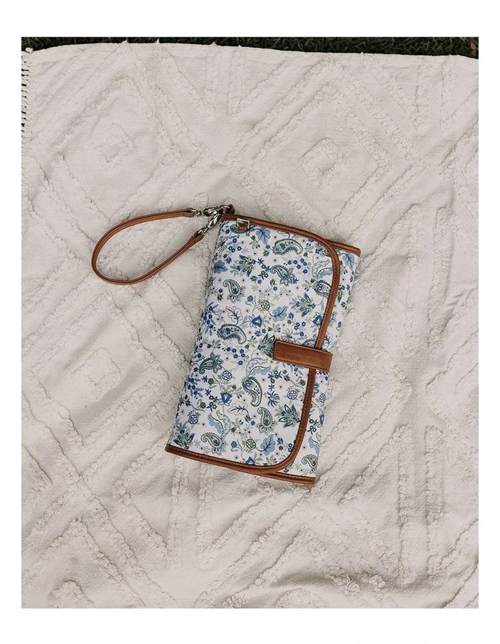 Change Mat Clutch in Blue Paisley
