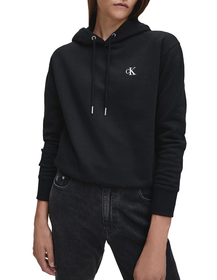 Embroidery Hoodie in Black