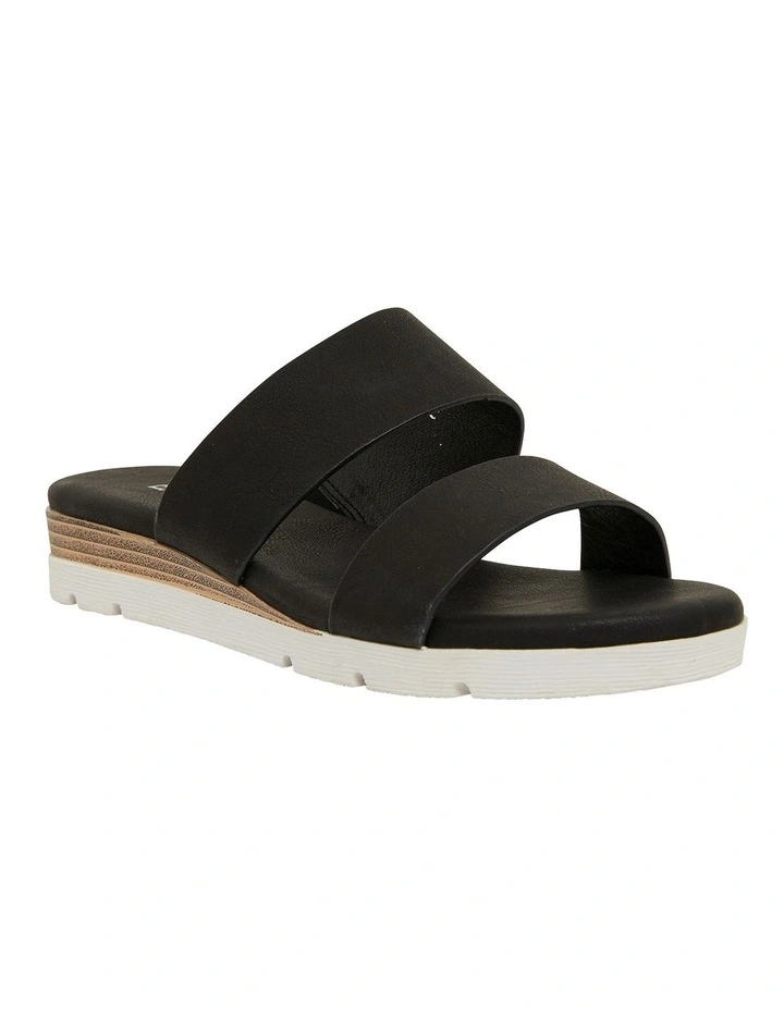 Cary Black Smooth Sandals