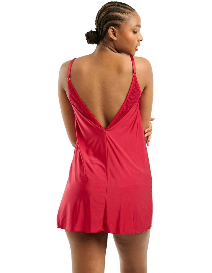 Precieuse Plus Size Short Chemise Nightie in Persian Red