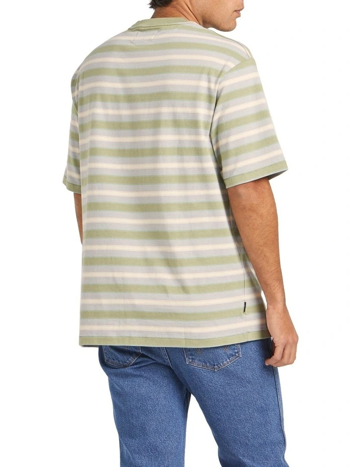 Revival Slacker Stripe Tee in Taurus Fern