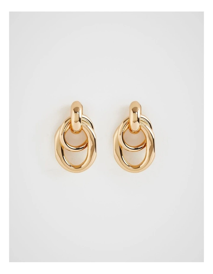 Interlock Drop Earring in Gold