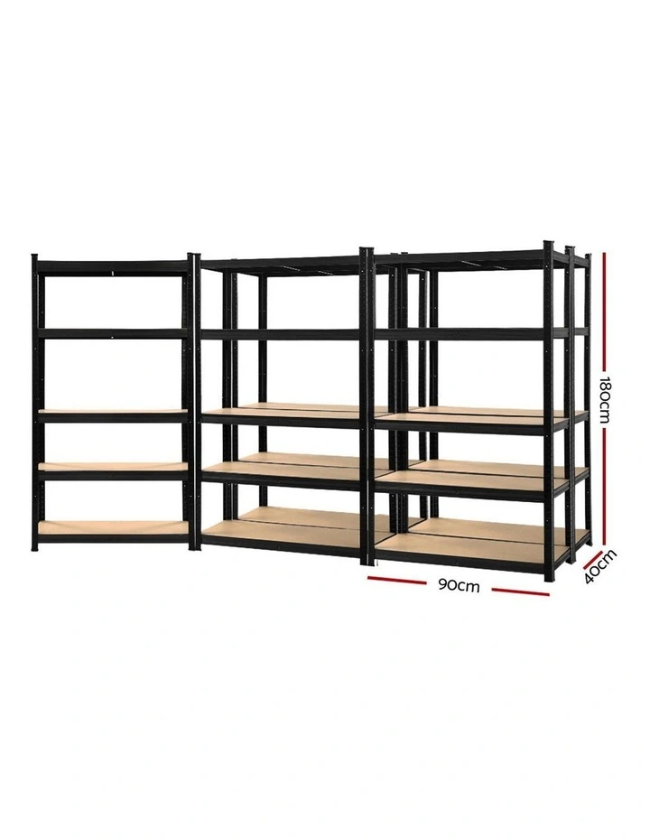 Warehouse Shelving 5X0.9m Black