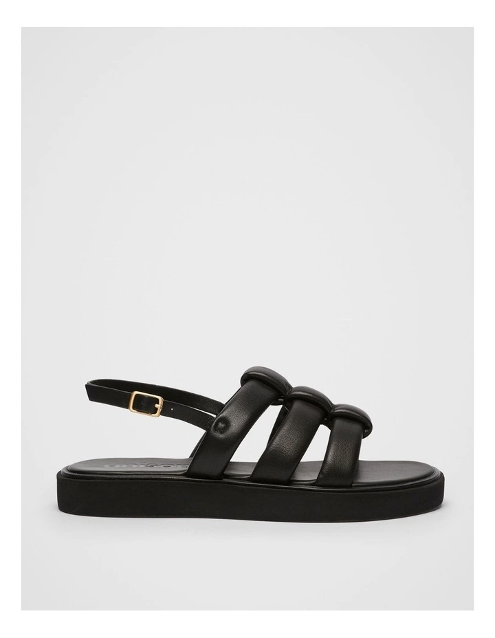 Alessa Leather Sandal in Black
