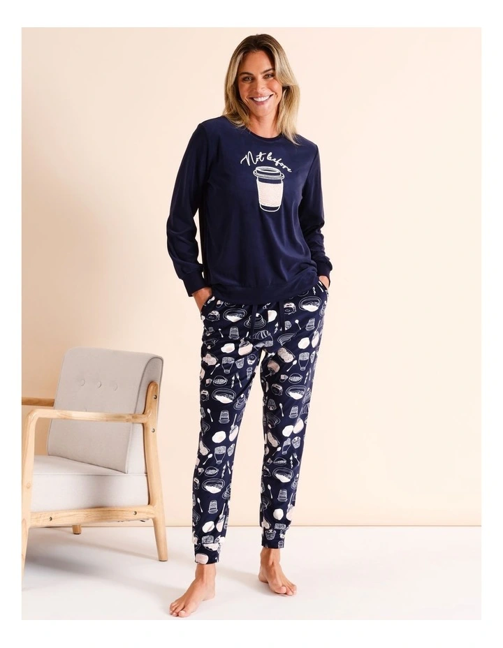 Fleece Pyjama Set in Navy