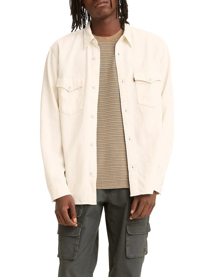 Relaxed Fit Western Shirt in Cream