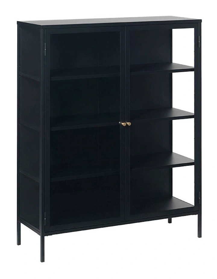 Carmel Glass Cabinet 110x140cm in Black
