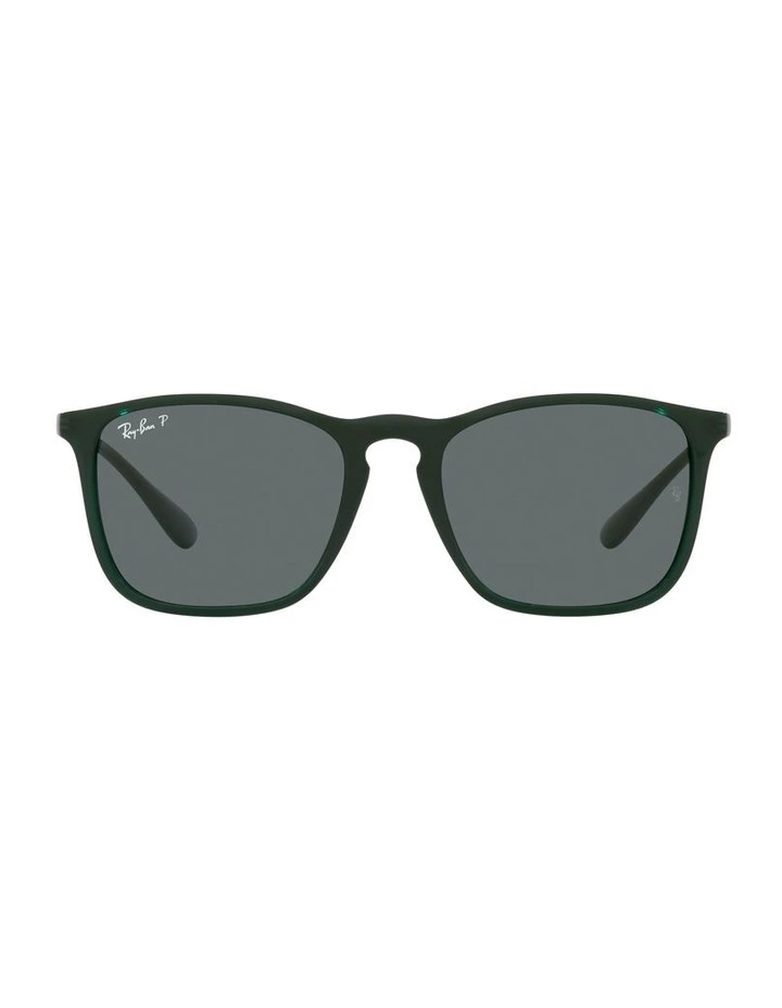 Chris Polarised Sunglasses in Transparent Green