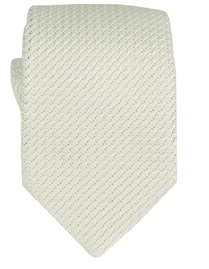 Grenadine Weave Tie in White