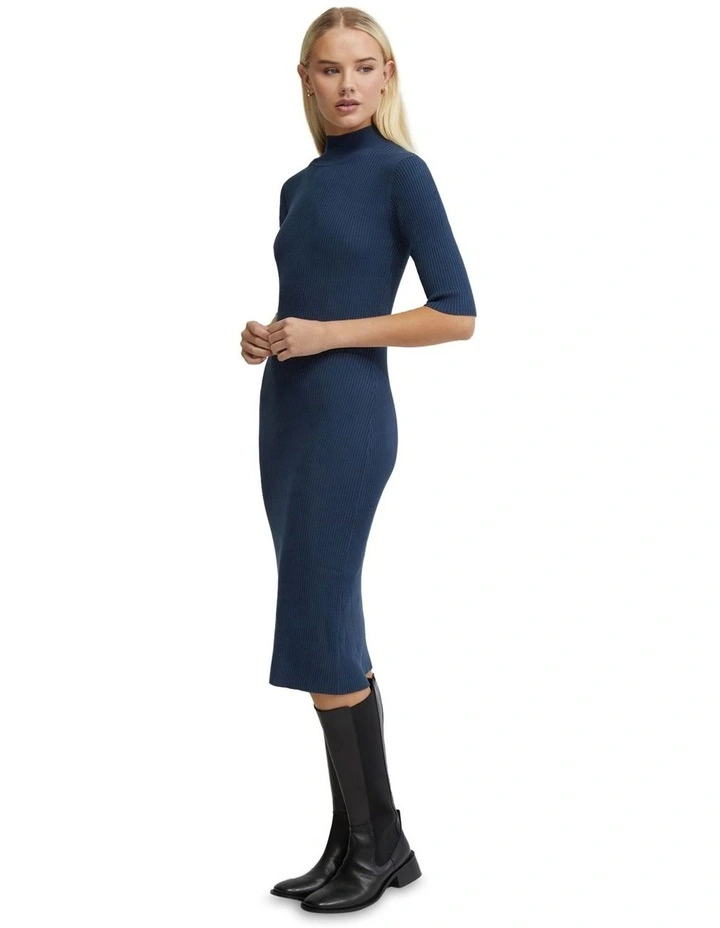 Frankie Rib Knit Dress in Flint