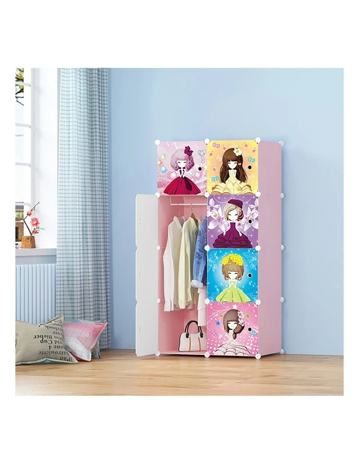 8 Cubes Princess Design Portable Wardrobe in Multi