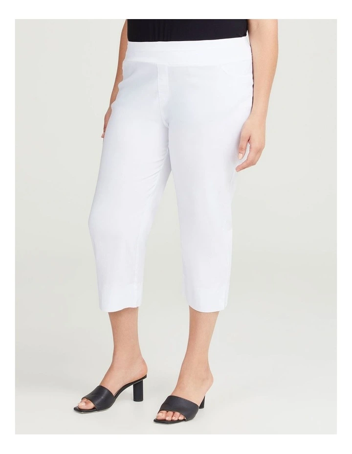 Expose Split Hem Crop Pant in White