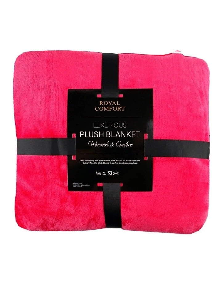 Plush Blanket Throw Large In Rose Pink