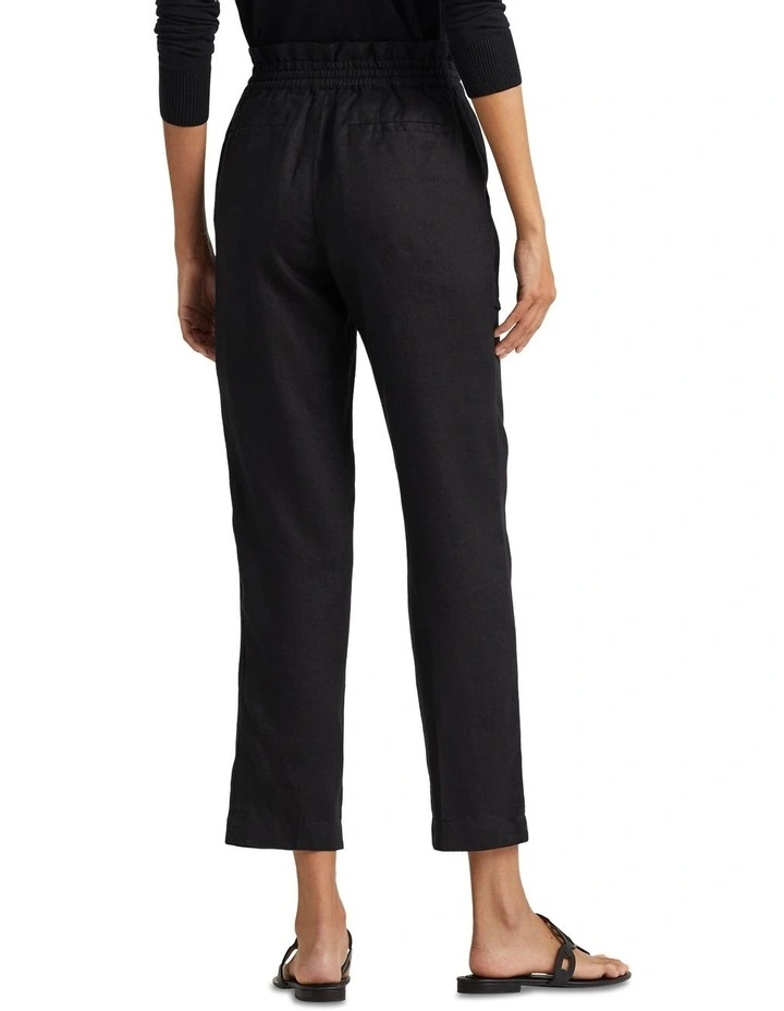 Linen Ankle Pant in Black