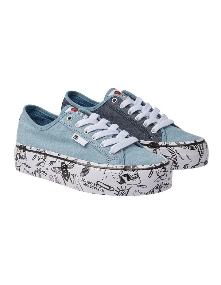 Manual Platform Shoes in Heather Dark Denim