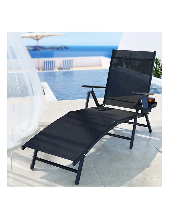 Sun Lounger in Black