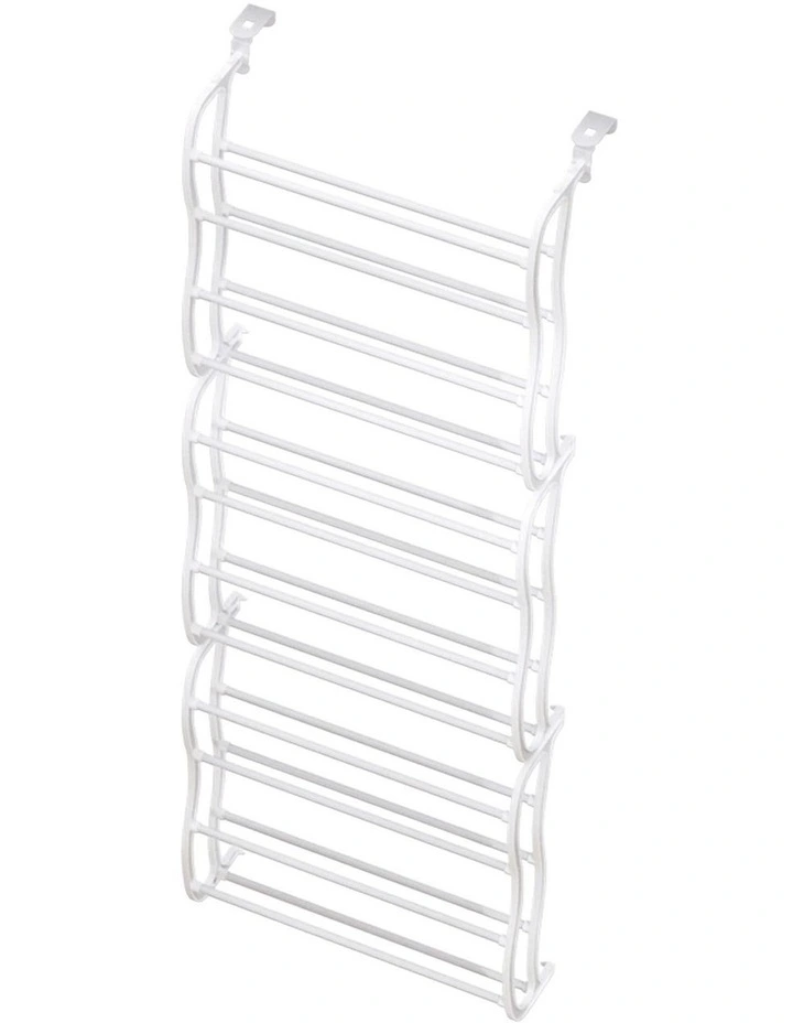 Wall Mounted Eric Shoe Rack 12-Tier 24 Pairs in White