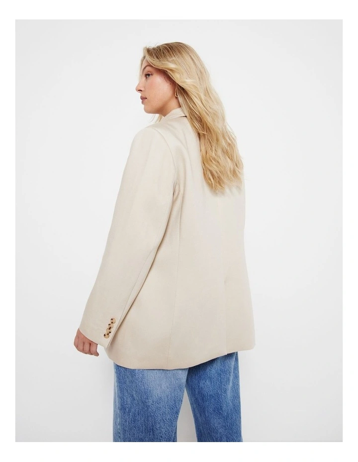 The Soft Twill Blazer in Ecru