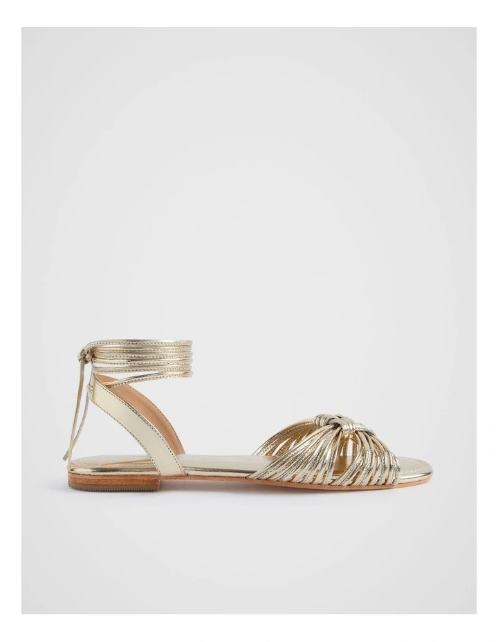 Evie Flat Sandal in Gold