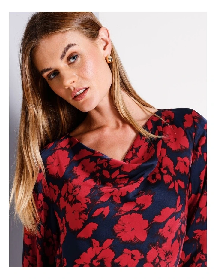 Recycled Satin Cowl Neck Top in Assorted