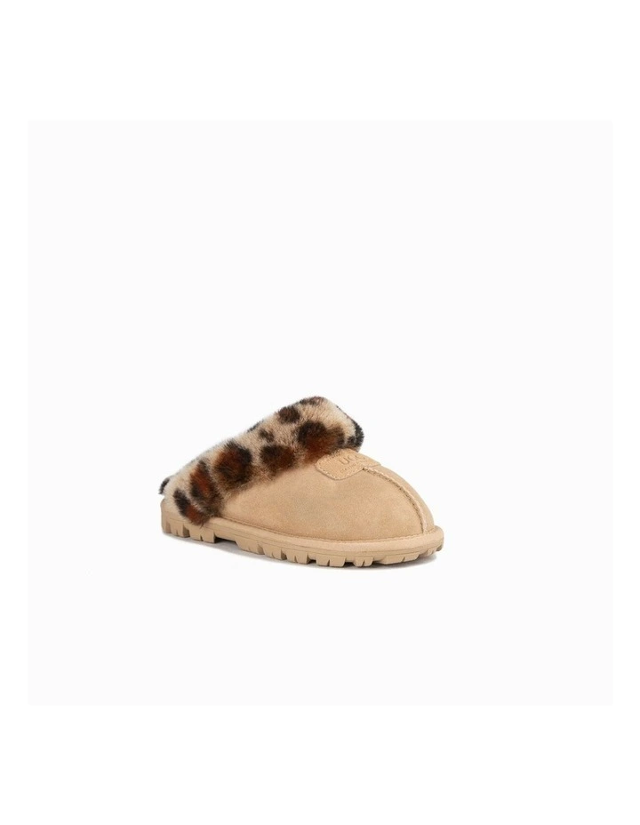 Leopard Print Water Resistant Coquette Slipper in Sand