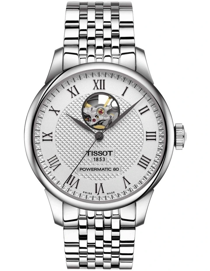 Le Locle Powermatic 80 Open Heart T0064071103302 Watch in Silver
