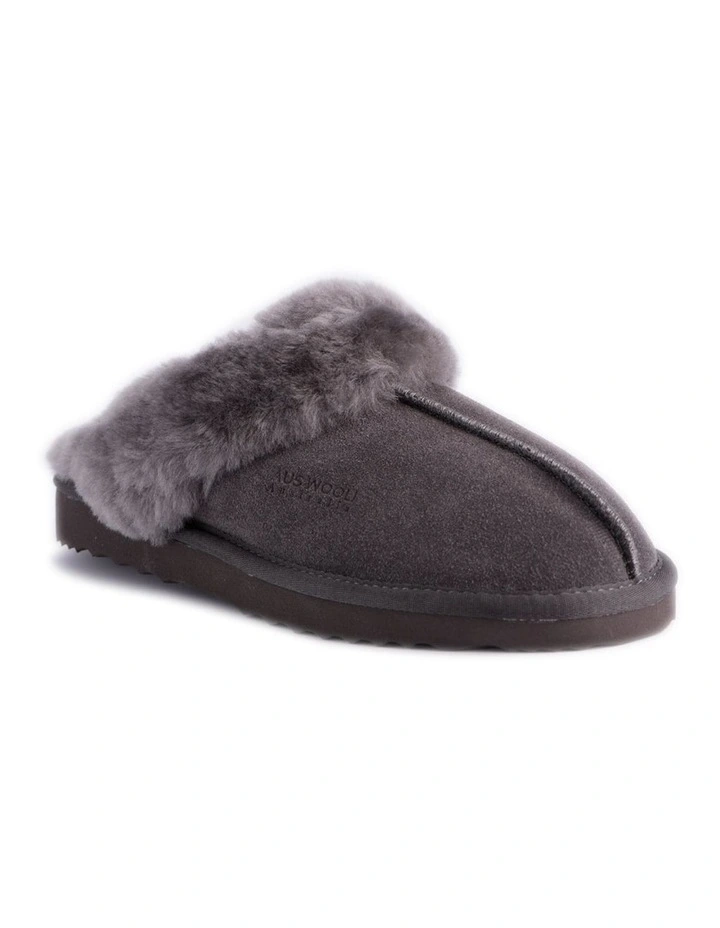 Sheepskin Wool Sydney Slippers in Dark Grey