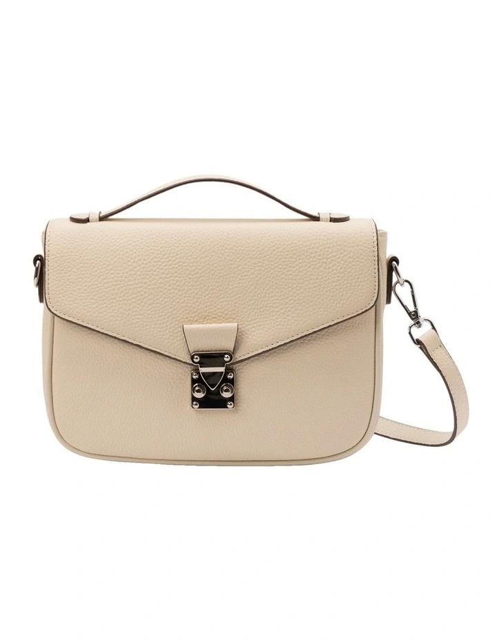 Teagan Leather Crossbody Bag in Cream