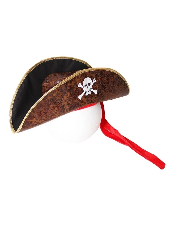 Deluxe Jack Sparrow Pirate Hat Costume in Brown