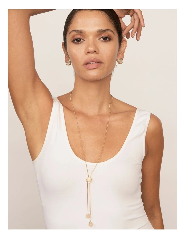 Saturn Cateye Lariat in Gold