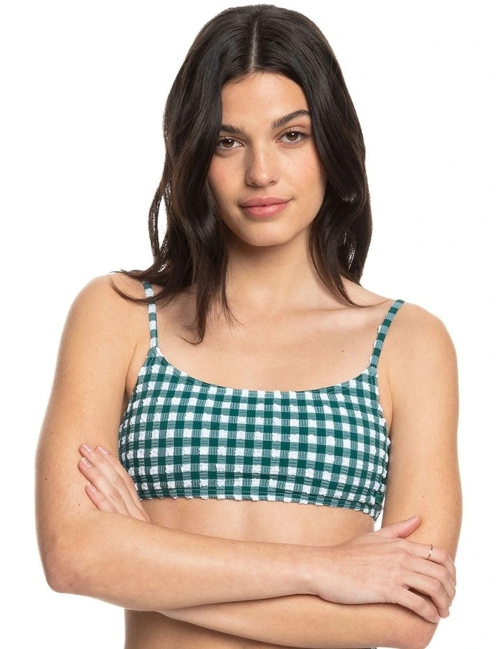 The Plaid Pulse Bralette Bikini Top in Pirouette