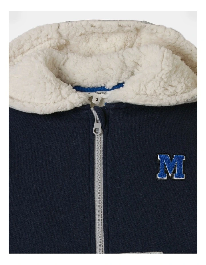Fleece Zip Thru Sweat Top With Sherpa Lining in Assorted