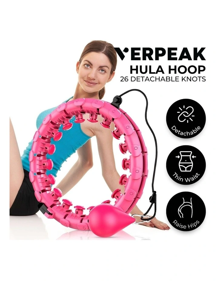 Weighted 26 Knots Detachable Fitness Hula Hoop in Pink