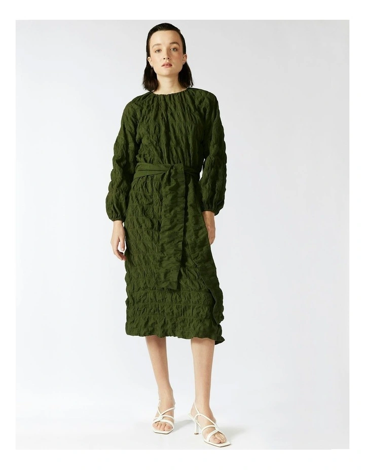 Philodendron Long Sleeved Dress in Green