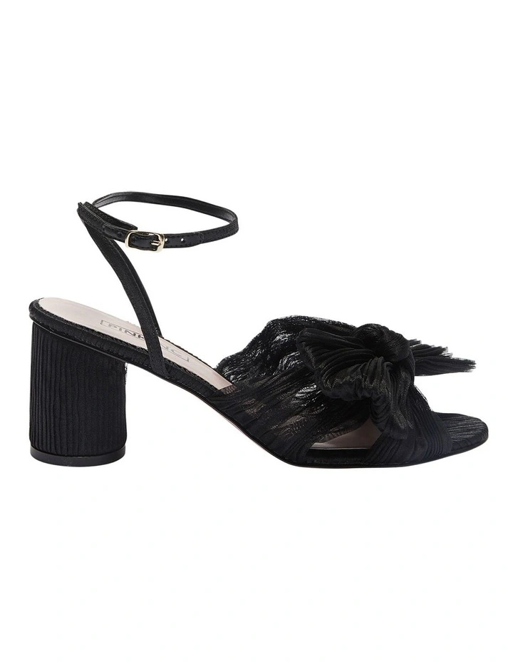 Secret Black Fabric Sandals