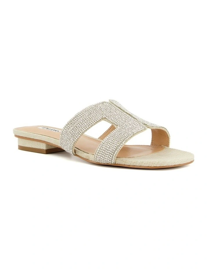 Loupe Flat Sandal in Silver