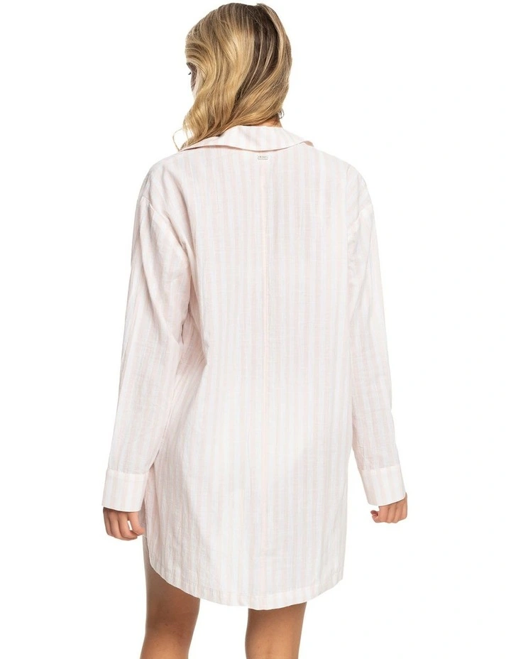 Welcome Summer Beach Shirt in Pale Dogwood My Basic Stripe