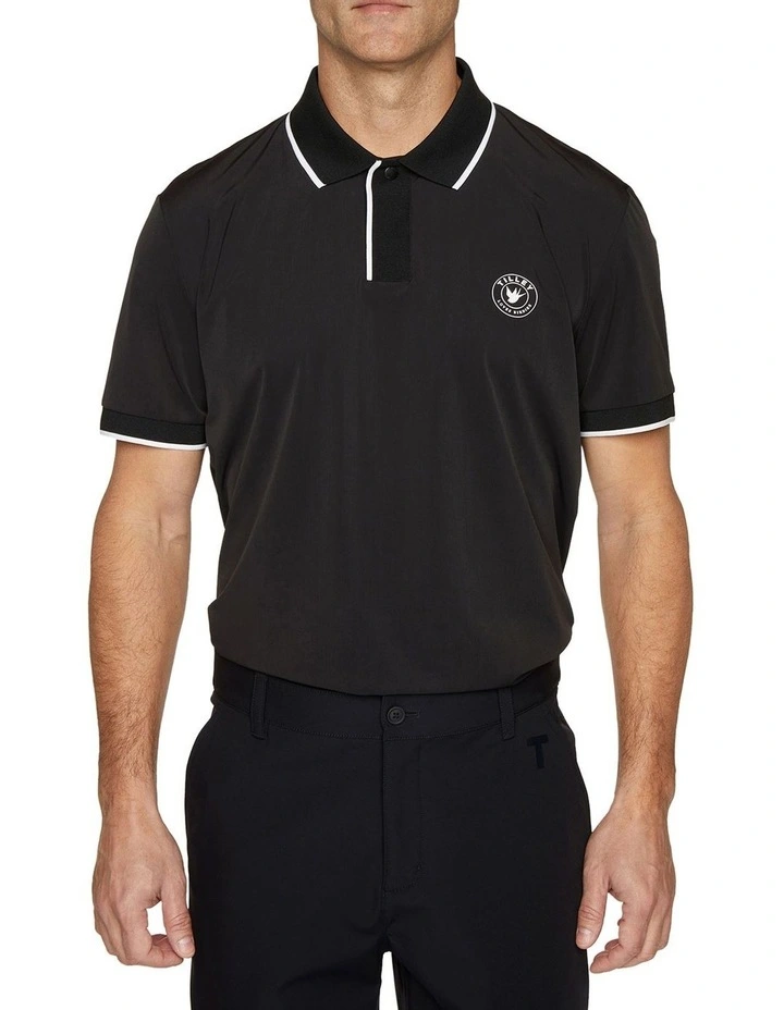 Beacon Tipped Polo in Black