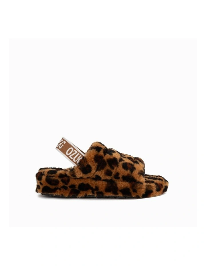 Ugg Brooklyn Fluff Slide in Leopard
