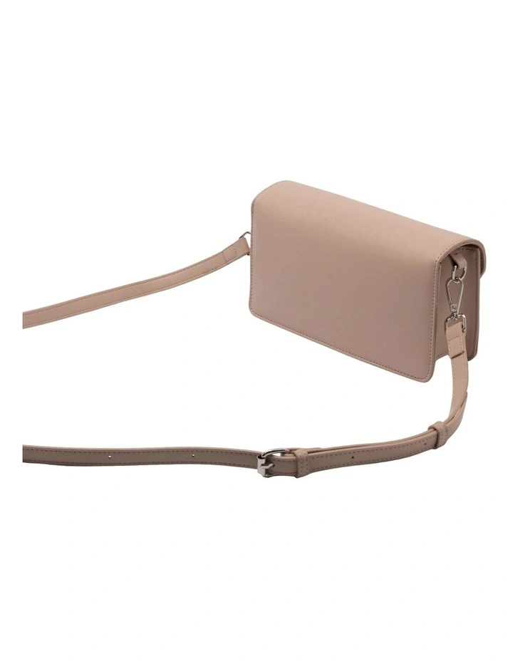 Violet Asymmetrical Crossbody Bag in Nude