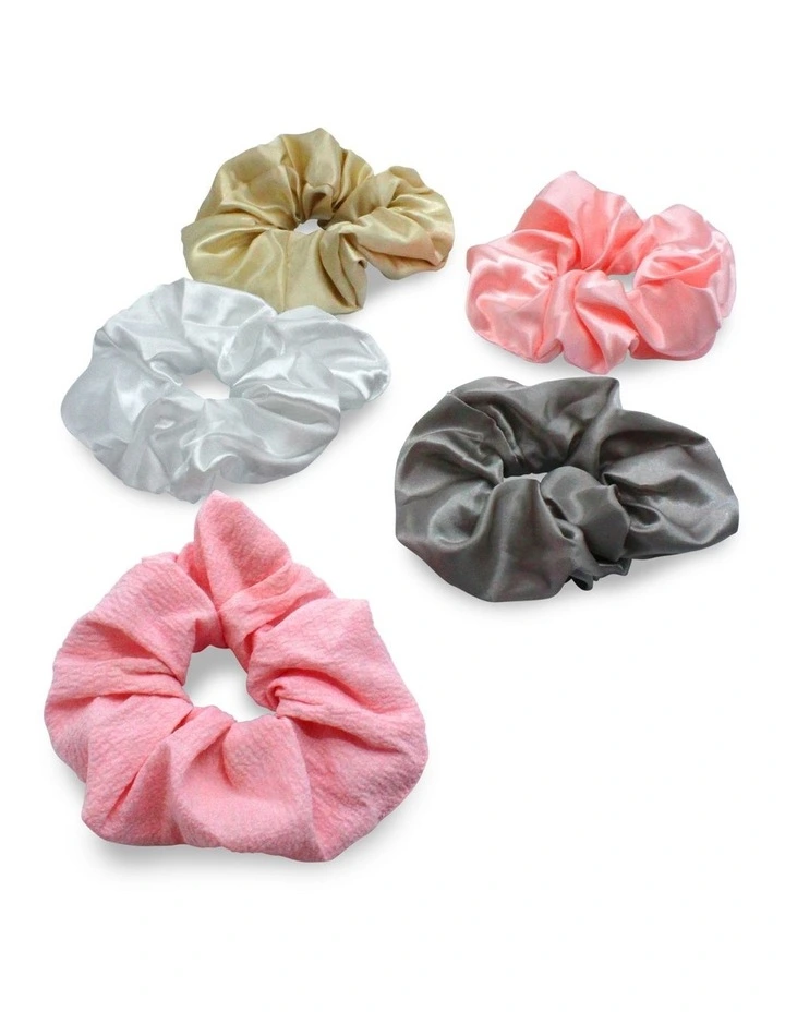 Satin Scrunchie 5 Pack in Multi