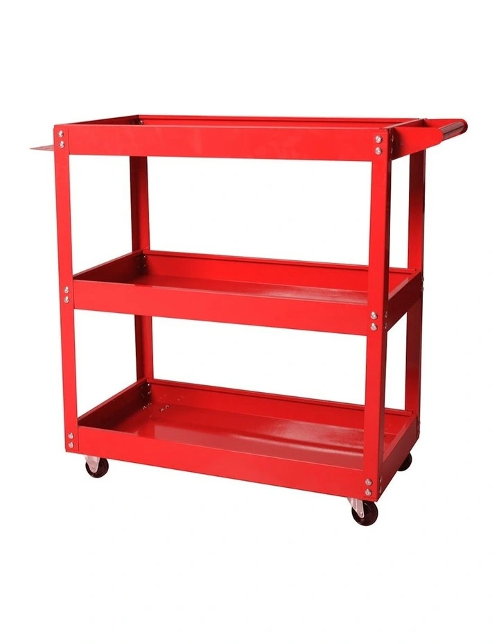 3-Tier Tool Cart Trolley in Red
