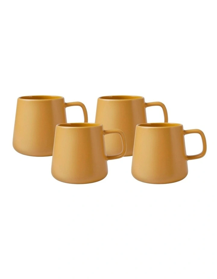 Gift Boxed Blend Sala Mug 375ml Set of 4 in Mustard