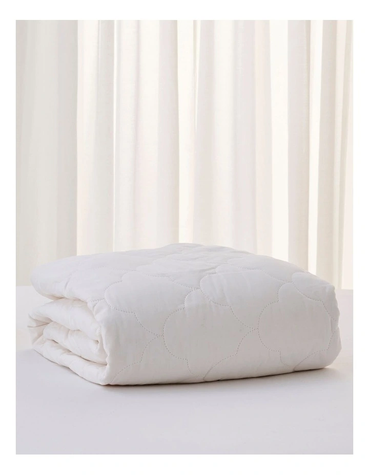 Cotton Quilted Mattress Protector in White
