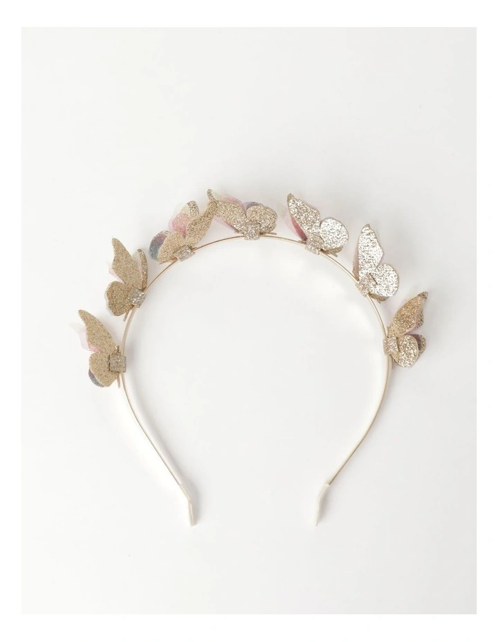 Butterfly Headband In Gold