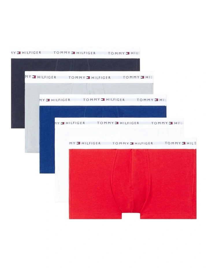 Signature Organic Cotton Essential Trunks Pack of 5 in D Sky/DP ind/A slive